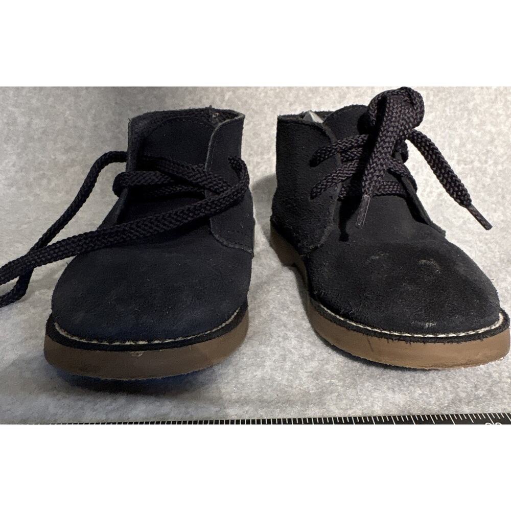 J.Crew crewcuts navy blue Leather Chukka Boots Kids Size 11 Lace Up Ankle Casual